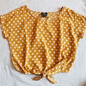 Angie Crop Tie Polka Dot Top